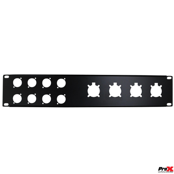 ProX 2U-8 XLR D +4 NL4 or NAC3 Unloaded Rack Panel