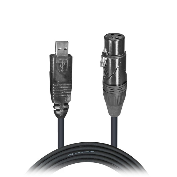 ProX 10 Ft XLR-F to USB High Performance Audio Cable