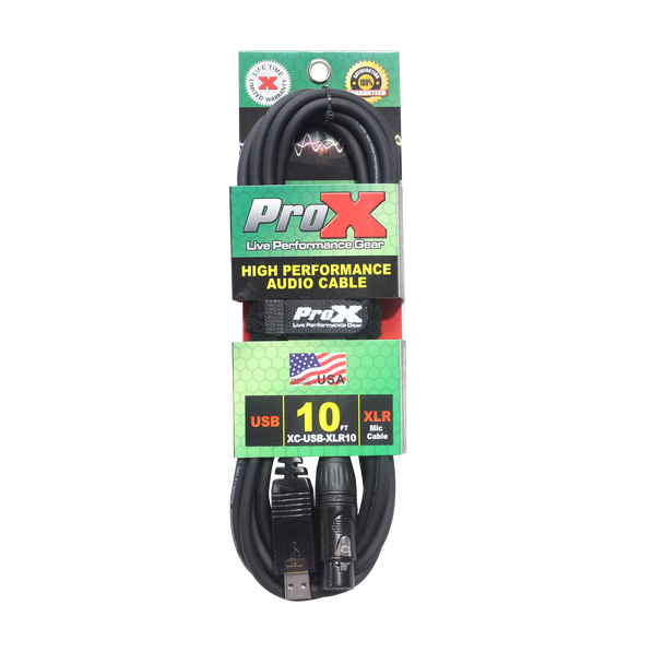 ProX 10 Ft XLR-F to USB High Performance Audio Cable