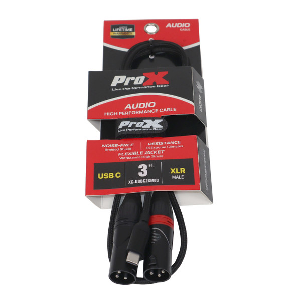 ProX 3FT USB-C to Dual XLR-M 