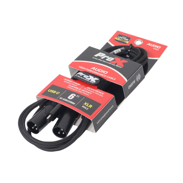 ProX 6FT USB-C to Dual XLR-M 