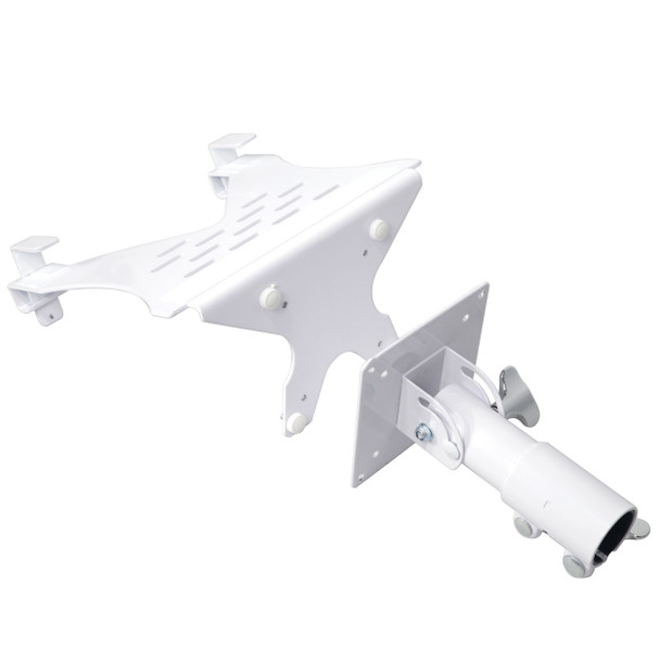 ProX Universal Laptop Tray + VESA Monitor Mounting Bracket fits on Speaker Stand 1-3/8" Pole White