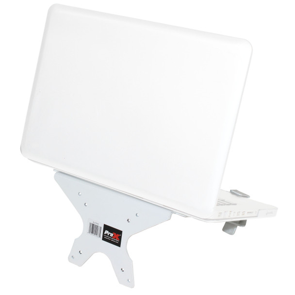 ProX Universal Laptop Tray + VESA Monitor Mounting Bracket fits on Speaker Stand 1-3/8" Pole White