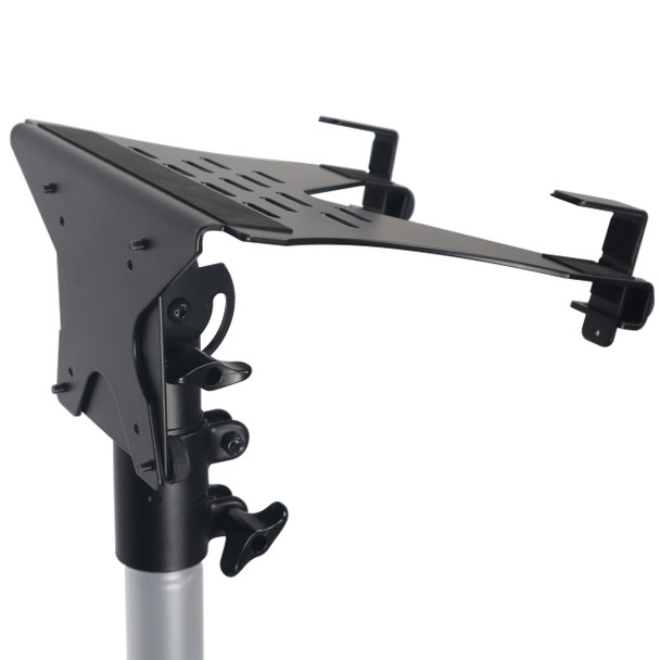 ProX Universal Laptop Tray + VESA Monitor Mounting Bracket fits on Speaker Stand 1-3/8" Pole Black