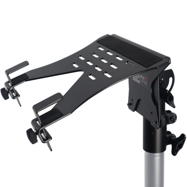 ProX Universal Laptop Tray + VESA Monitor Mounting Bracket fits on Speaker Stand 1-3/8" Pole Black