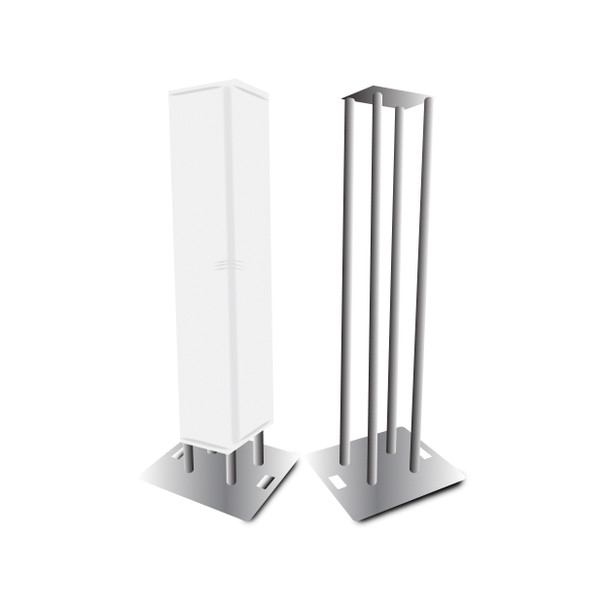 ProX Set of 2 6.56 Ft. Totem Package Includes a 12in Top Plate, 24in Base Plate and Four 2m F31 Tubes W-White Scrim Cover