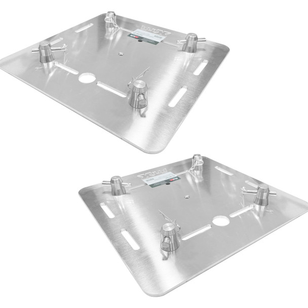 ProX Pack of Two 16" Aluminum 6mm Truss Base Plates for F34 F32 F31 Conical Square Truss with Connectors