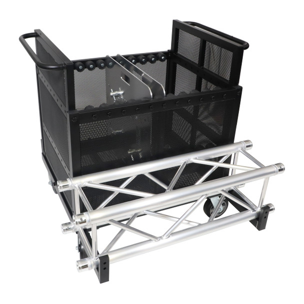 ProX Dolly Cart for Base Plates, Truss, Stage Legs, Cables, and Accessories Holds 8x 30 inch or 10x 24 inch Base Plates