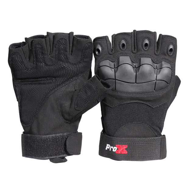 ProX X-GRIPZ Hard Rubber Knuckle Fingerless Gloves - For Truss and Stage Performance