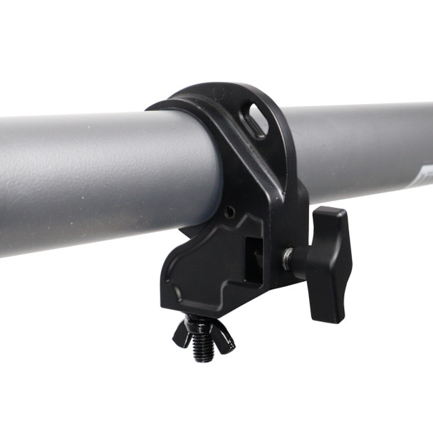ProX Aluminum Hook Style M10 Clamp with Big Wing Knob for 2" Truss Tube Capacity 45 Lbs. Black Finish