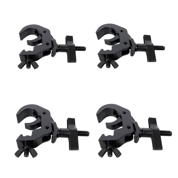 ProX Set of 4 Aluminum Self-Locking M10 Clamp with Big Wing Knob for 2" Truss Tube Capacity 330 lbs. Black Finish