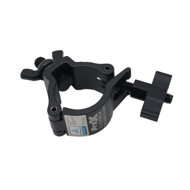 ProX Aluminum Black Mini Clamp Stage Truss Lighting Stand Big Knob fits 1-3/8" to 1-1/2" 35-40mm Tube SWL 165LBS M8 Bolt