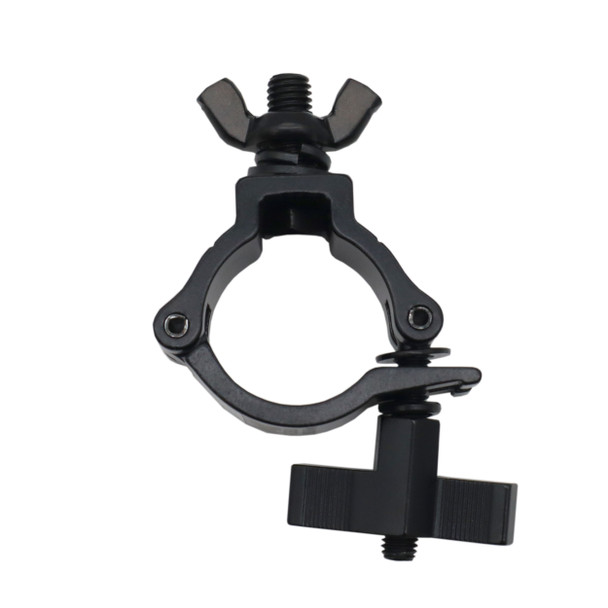 ProX Aluminum Black Mini Clamp Stage Truss Lighting Stand Big Knob fits 1-3/8" to 1-1/2" 35-40mm Tube SWL 165LBS M8 Bolt