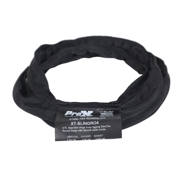 ProX 4 Ft. SpanSet slings truss rigging SteelTex „¢ Round Stage with aircraft steel cable inside - Made in USA