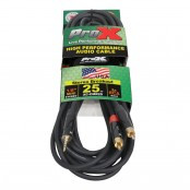 ProX XC-CMR25 Professional Mini TRS to Dual RCA Y-Cable Featuring Oxygen Free Copper Conductors and Durable Flexible PVC Jacket