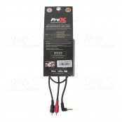 ProX XCP-CMR03 Professional Mini TRS to Dual RCA Y-Cable Featuring Oxygen Free Copper Conductors, Flexible PVC Jacket, and Noise-Free Signal Transfer