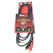 ProX XCP-CMR06 Premium 3.5mm Mini TRS to Dual RCA Male Audio Cable with Gold and Silver Plated Connectors for Professional Audio Applications
