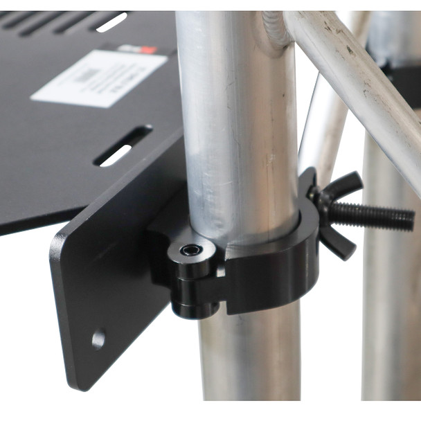 ProX Aluminum Truss Shelf with Dual O-Style Pro Clamps 14"x16" Shelf Space Fit F34 Truss And Bolted 12"Box Truss BLK
