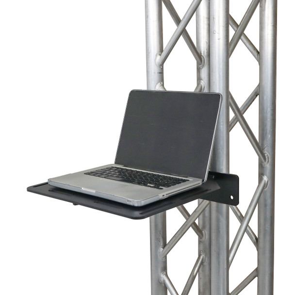 ProX Aluminum Truss Shelf with Dual O-Style Pro Clamps 14"x16" Shelf Space Fit F34 Truss And Bolted 12"Box Truss BLK