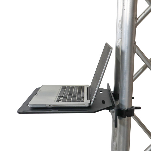 ProX Aluminum Truss Shelf with Dual O-Style Pro Clamps 14"x16" Shelf Space Fit F34 Truss And Bolted 12"Box Truss BLK