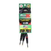 ProX XC-PYP03 Dual 1/4 Inch TS Audio Y-Cable with Oxygen Free Copper Conductors, Gold and Silver Plated Connectors, and Professional Grade Construction