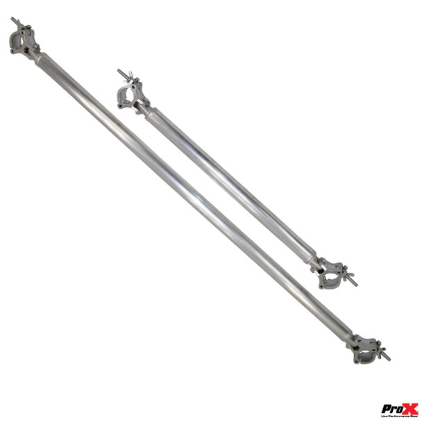 ProX 59 Inch (149.86cm) Single Truss Tube W-Clamp and Hinge on Each End | 2 Inch | 2mm Wall
