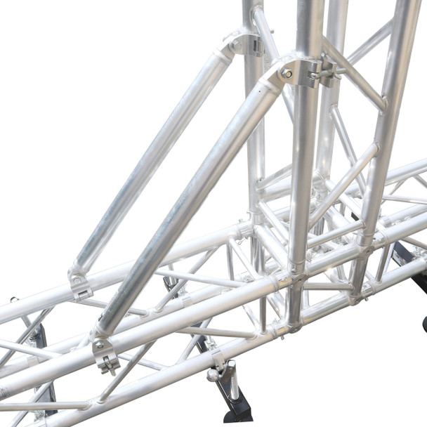 ProX 32 Inch (81.28cm) Single Truss Tube W-Clamp and Hinge on Each End | 2 Inch | 2mm Wall