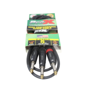 ProX XC-PYP05 Dual 1/4 Inch TS Audio Y-Cable with Oxygen Free Copper Conductors, Gold and Silver Plated Contacts, and Durable Construction
