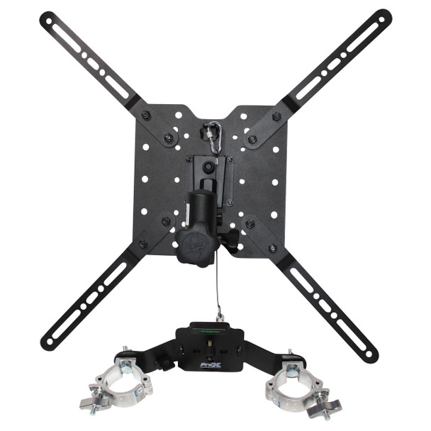 ProX Universal 32" to 80" TV Bracket Clamp with Vesa Mounting Bracket for F34 F32 12" Bolt Truss or Speaker Stands