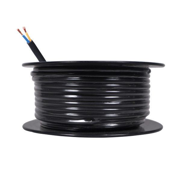 ProX bulk 12 AWG oxygen-free copper speaker cable spool with durable black PVC jacket for professional audio installations.