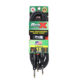 ProX XC-PYP10 Professional Audio Y-Cable for Connecting Dual 1/4 Inch TS Outputs to a Single 1/4 Inch TS Input in Live Sound and Recording Applications