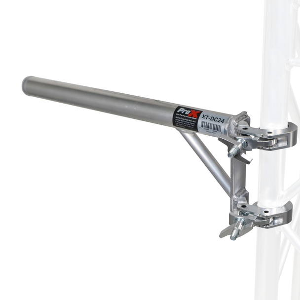 ProX 24" Truss Arm Extension Pole with Dual Self Locking Clamps for Lighting Moving Heads Max Load 150 lbs 2" OD