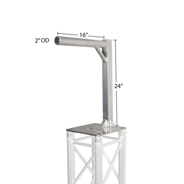 ProX Set of 2 Inverted Lighting Mount Top Plates with 24"H and 16"L, 2" OD Arm