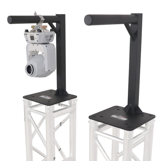 ProX Set of 2 Inverted Lighting Mount Top Plates with 24"H and 16"L, 2" OD Arm in Black