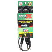 ProX XC-MYP03 3.5mm Mini TRS to Dual 1/4 Inch TS Male Audio Cable for Recording Studios, Mixers, Mobile Devices, and Live Sound Applications