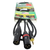 ProX XC-CMXM5 Professional 3.5mm Mini TRS to Dual XLR Male Audio Cable with Flexible PVC Jacket and Oxygen-Free Copper Conductors