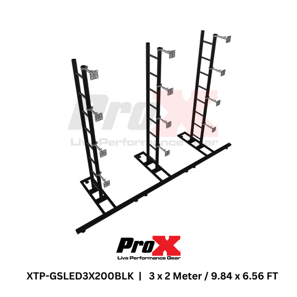 ProX LED Video Display Panel Ground Support System Package 3M/9.84 Ft. Width x 2M/6.56 Ft. Height in Black