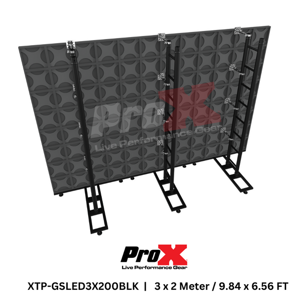 ProX LED Video Display Panel Ground Support System Package 3M/9.84 Ft. Width x 2M/6.56 Ft. Height in Black