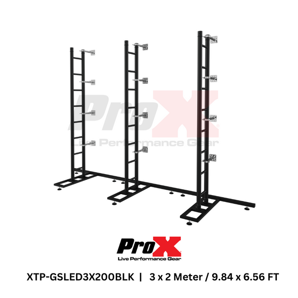 ProX LED Video Display Panel Ground Support System Package 3M/9.84 Ft. Width x 2M/6.56 Ft. Height in Black