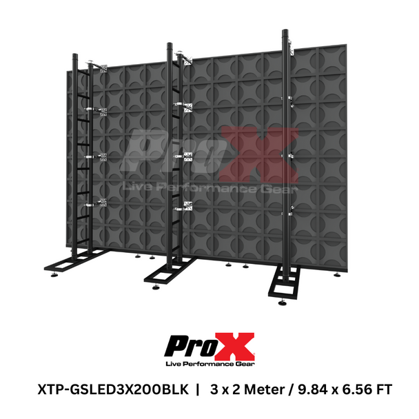 ProX LED Video Display Panel Ground Support System Package 3M/9.84 Ft. Width x 2M/6.56 Ft. Height in Black