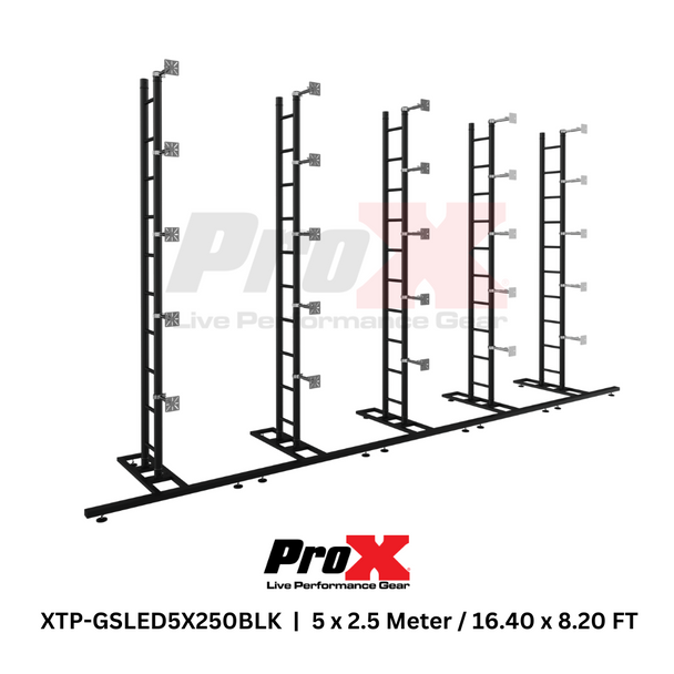 ProX LED Video Display Panel Ground Support System Package 5M/16.40 Ft. Width x 2.5M/8.20 Ft. Height in Black