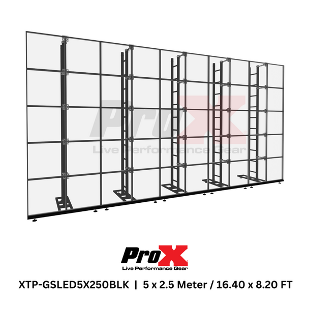 ProX LED Video Display Panel Ground Support System Package 5M/16.40 Ft. Width x 2.5M/8.20 Ft. Height in Black