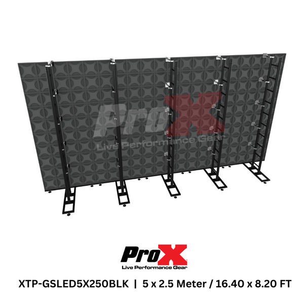 ProX LED Video Display Panel Ground Support System Package 5M/16.40 Ft. Width x 2.5M/8.20 Ft. Height in Black