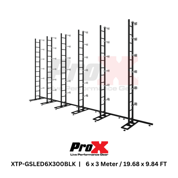 ProX LED Video Display Panel Ground Support System Package 6M/19.68 Ft. Width x 3M/9.84 Ft. Height in Black