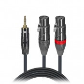 ProX XC-CMXF5 5ft 3.5mm Mini TRS to Dual XLR Female Audio Y Cable for Mixers, Audio Interfaces, Mobile Devices, Recording Equipment, and Professional Audio Systems