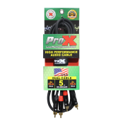 ProX XC-DRCA5 Professional Dual RCA Male Audio Cable Designed for Home Stereo Systems, DJ Equipment, and Recording Applications