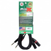 ProX XC-DPXM10 High-Performance Dual TS to Dual XLR Audio Cable Featuring Flexible PVC Jacket, Premium Connectors, and Reliable Signal Transfer