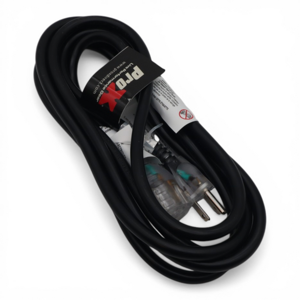 Front view of the ProX XC-P141-10 power extension cord in retail packaging.