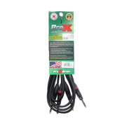 ProX XC-DTRS10 High-Performance Dual 1/4 Inch TRS Audio Cable Featuring Oxygen-Free Copper Conductors, Braided Shielding, and Premium Metal Connectors