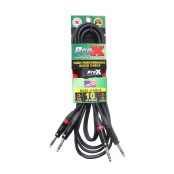 ProX XC-DTRS10 Professional Dual TRS Audio Cable Designed for Recording Studios, Mixing Consoles, Audio Interfaces, and Live Performance Systems